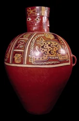 Zeremonieller polychromer Krug, Rukana-Stil, La Victoria, Churunga, Cuenca de Ocona